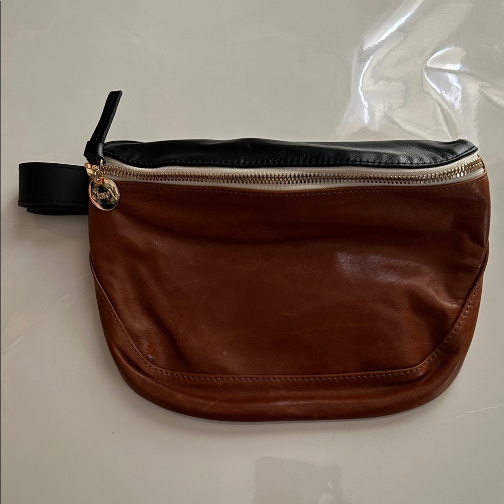 Clare V Brown and Black Leather Fanny Pack